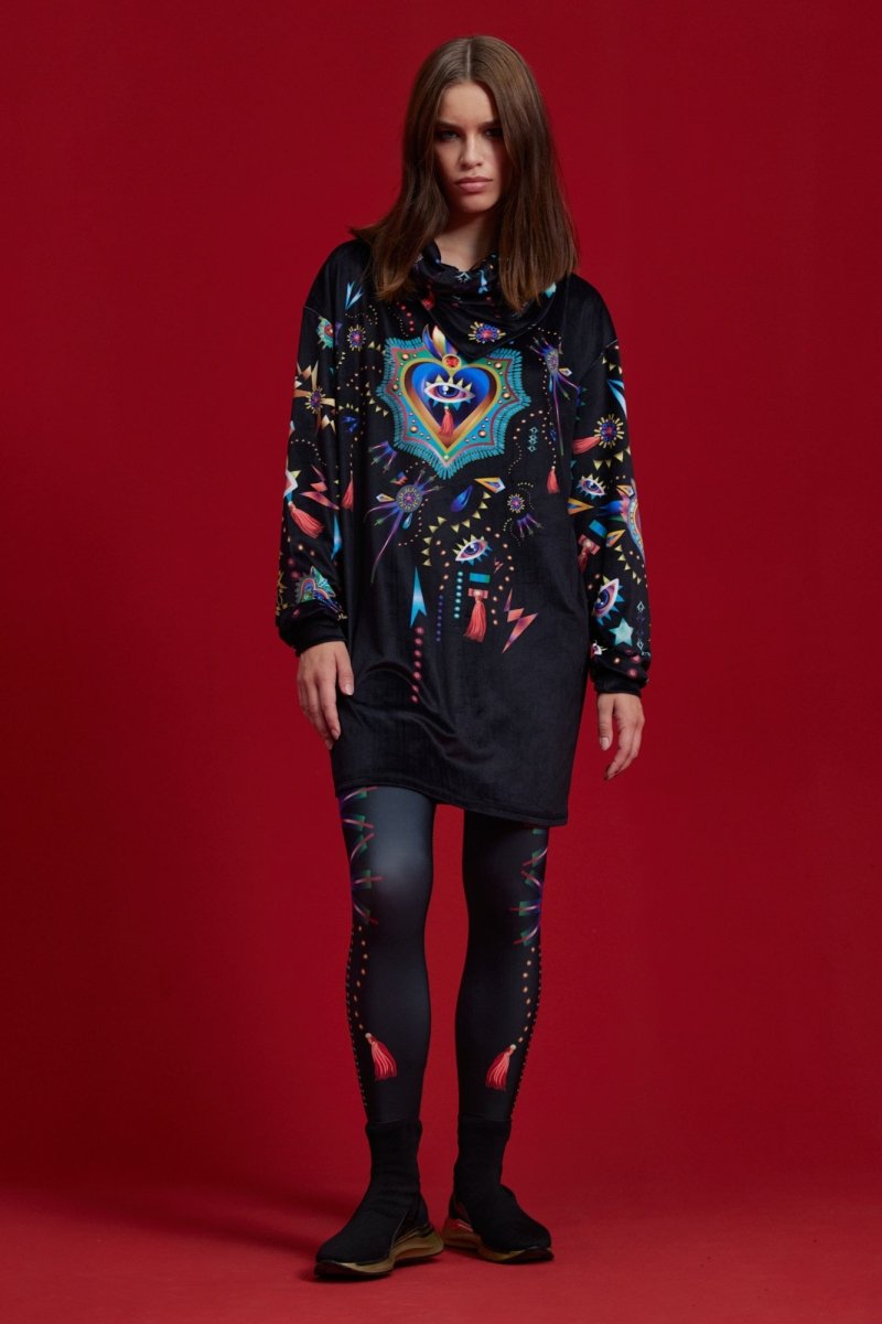 Leggings Heart Black
