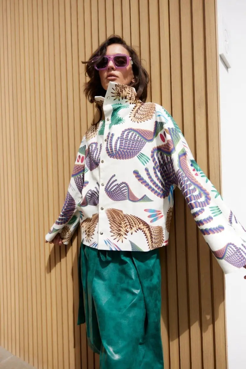 White Botanica Jacket – Elegant and Stylish Jacket – COLORAT