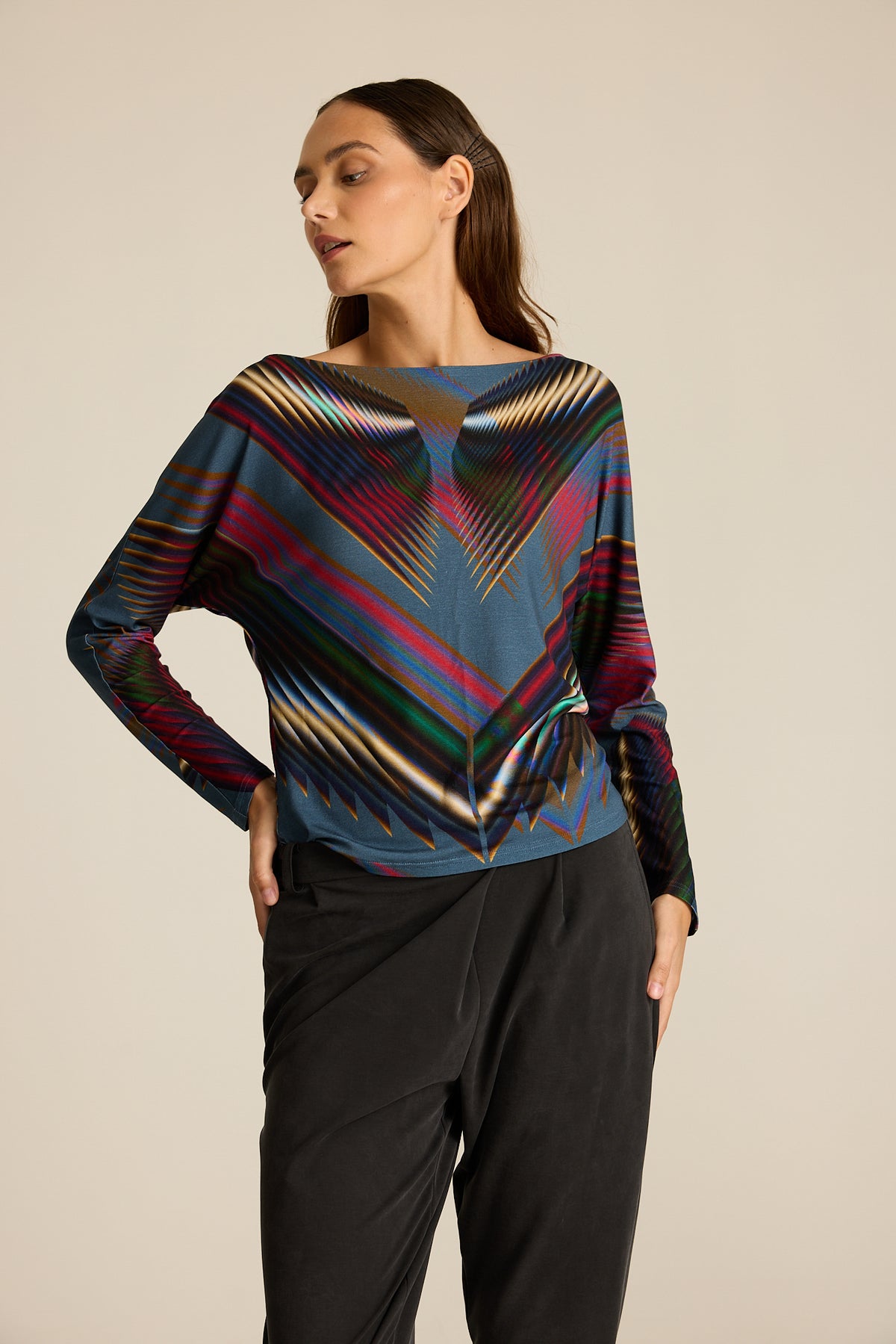 Longsleeve Meteor Blue COLORAT – autorski print Meteor, zdjęcie 3