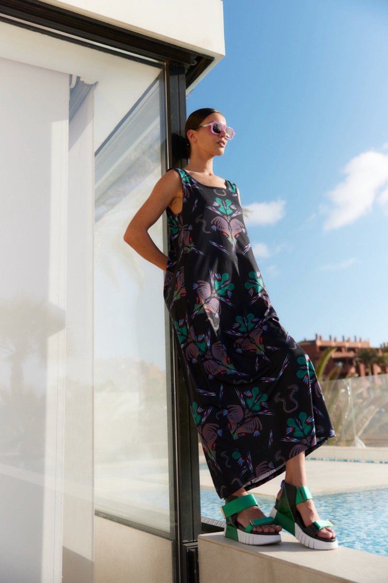 Langes Kleid mit Trägern Botanica