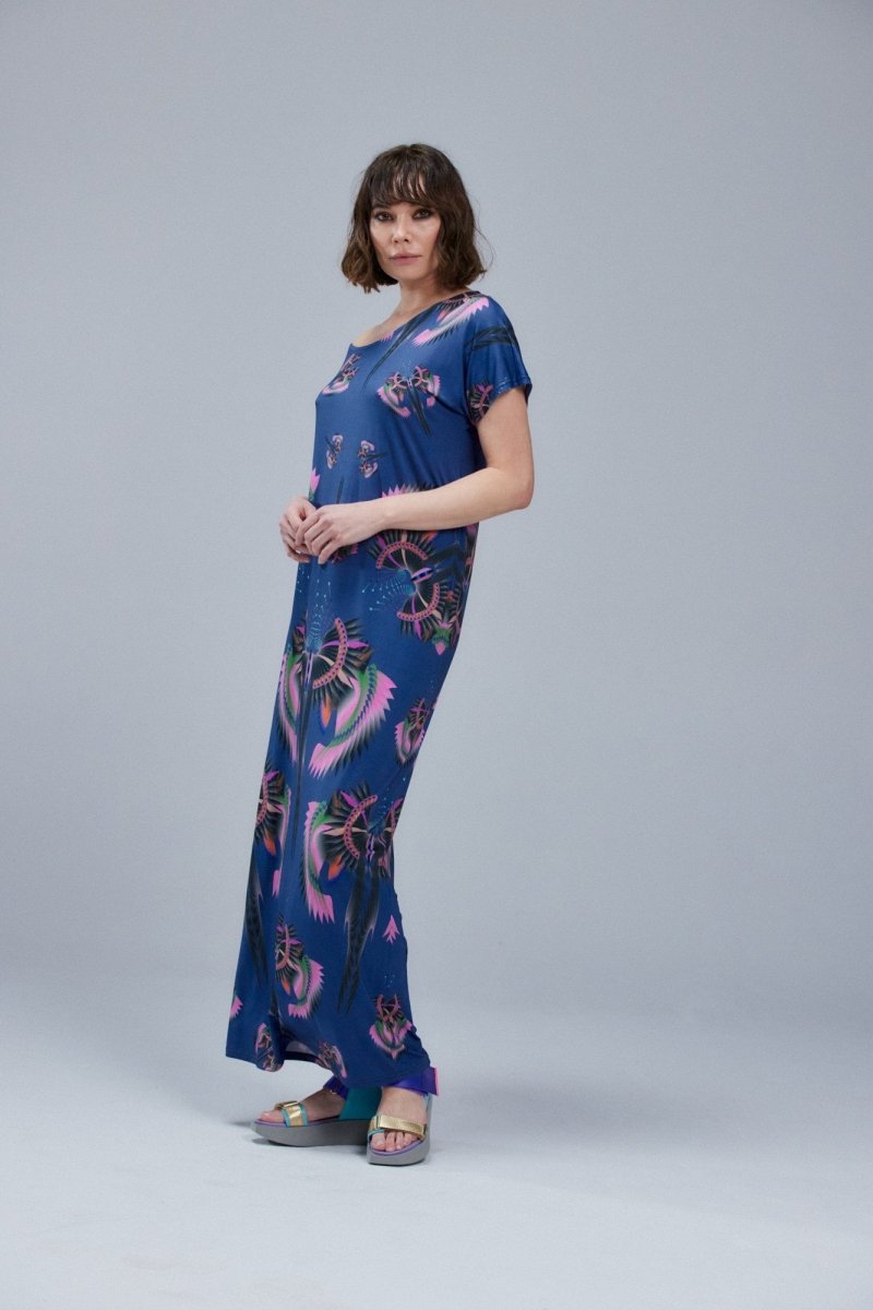 Kleid Blau Drache