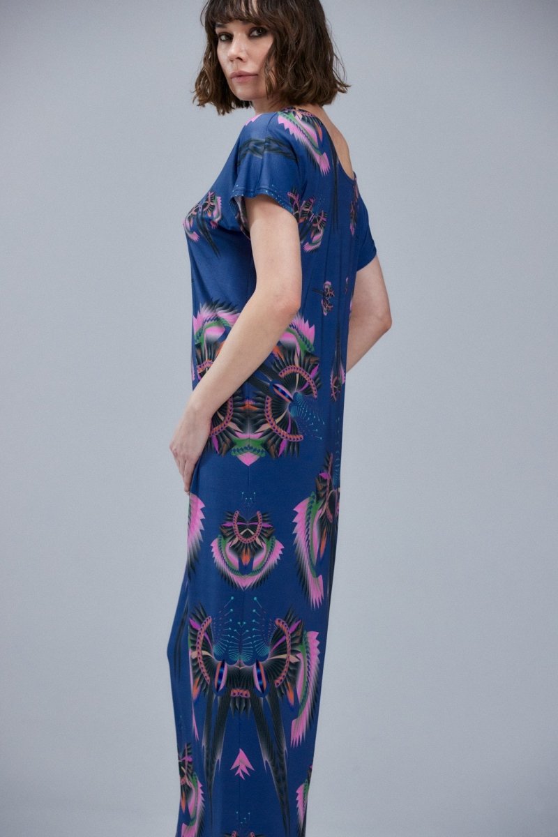 Kleid Blau Drache